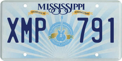 MS license plate XMP791