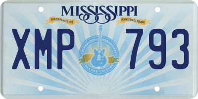 MS license plate XMP793