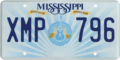 MS license plate XMP796