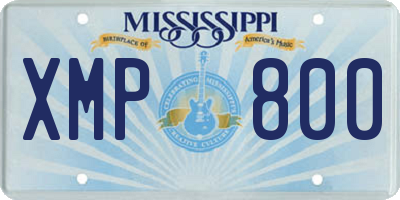 MS license plate XMP800