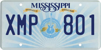 MS license plate XMP801