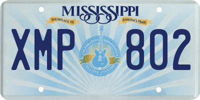 MS license plate XMP802