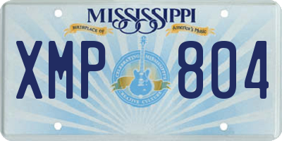MS license plate XMP804