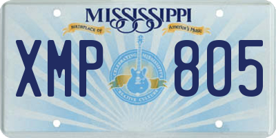 MS license plate XMP805