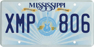MS license plate XMP806