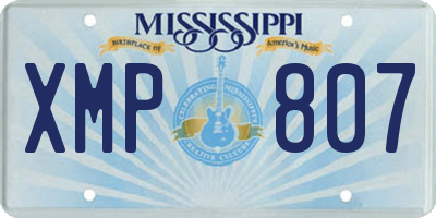 MS license plate XMP807
