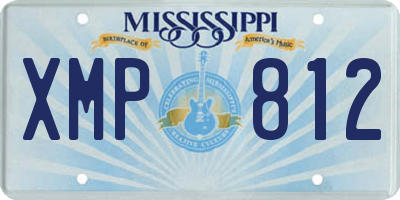 MS license plate XMP812