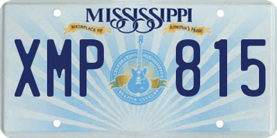 MS license plate XMP815