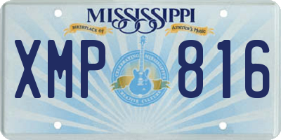 MS license plate XMP816