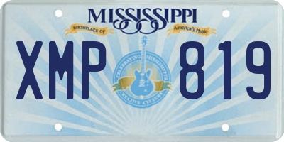 MS license plate XMP819
