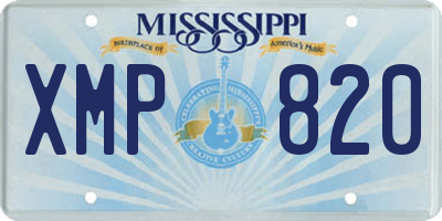 MS license plate XMP820
