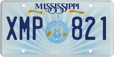 MS license plate XMP821