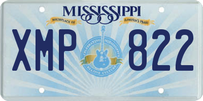 MS license plate XMP822