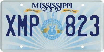 MS license plate XMP823