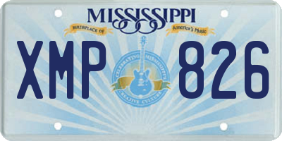 MS license plate XMP826