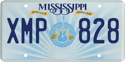 MS license plate XMP828