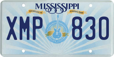MS license plate XMP830