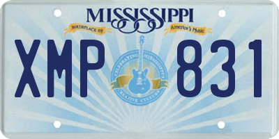 MS license plate XMP831