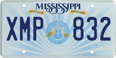 MS license plate XMP832