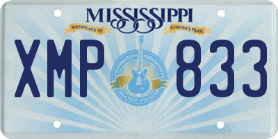 MS license plate XMP833