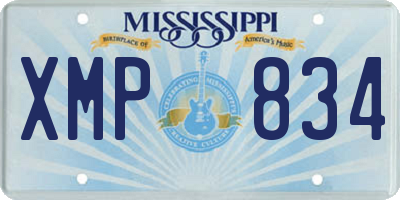MS license plate XMP834