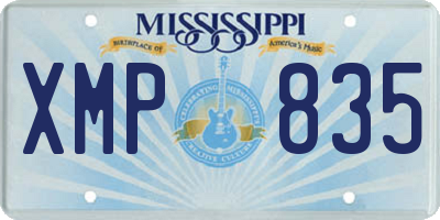 MS license plate XMP835