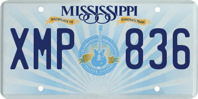 MS license plate XMP836