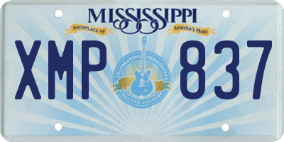MS license plate XMP837
