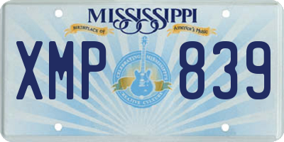 MS license plate XMP839