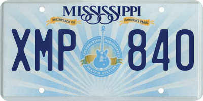 MS license plate XMP840