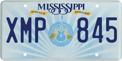 MS license plate XMP845