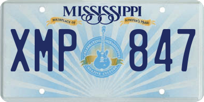 MS license plate XMP847