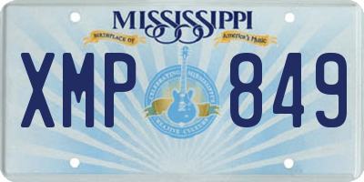 MS license plate XMP849