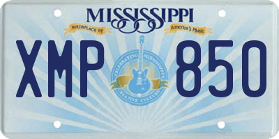 MS license plate XMP850