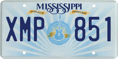 MS license plate XMP851