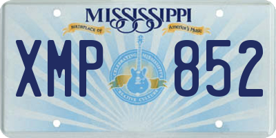 MS license plate XMP852