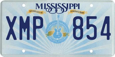 MS license plate XMP854