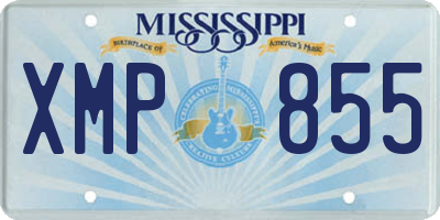 MS license plate XMP855
