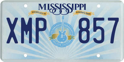 MS license plate XMP857