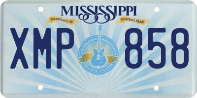 MS license plate XMP858