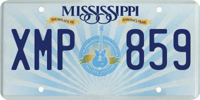 MS license plate XMP859