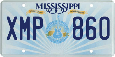 MS license plate XMP860