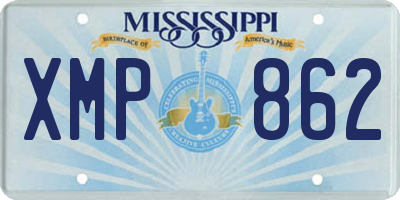 MS license plate XMP862