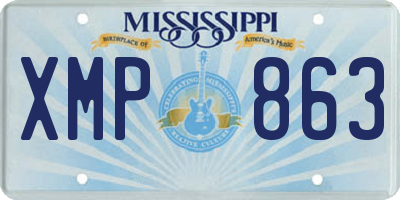 MS license plate XMP863