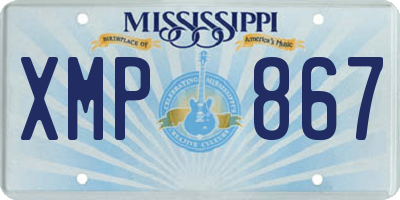 MS license plate XMP867
