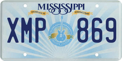 MS license plate XMP869