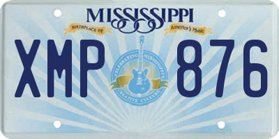 MS license plate XMP876
