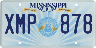 MS license plate XMP878