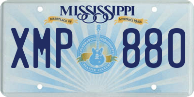 MS license plate XMP880