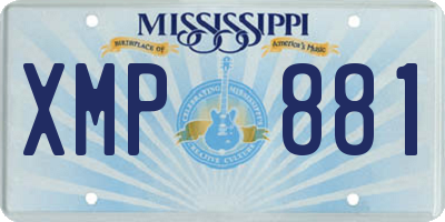 MS license plate XMP881